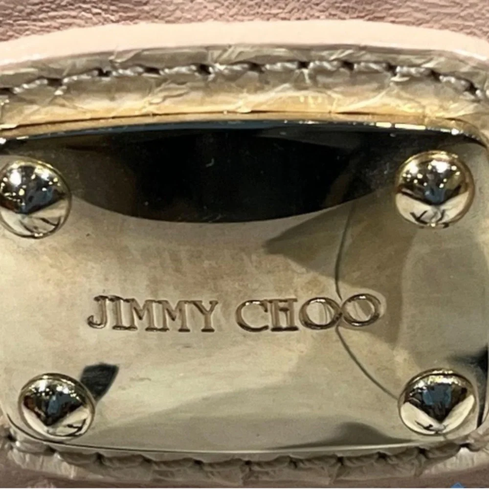 Jimmy Choo Pink Nappa Snakeskin Python Hobo Shoulder Bag Floral Appliqué Rare